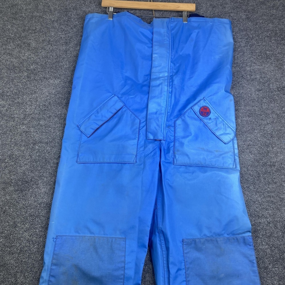Vintage North Sports Pants Mens Large Blue Gore-Tex Snow Ski Bib Made USA 80s